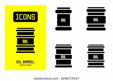 Ícone de barril de petróleo. Ilustração vetorial de coleção de ícones para negócios. Design de ícone preto.