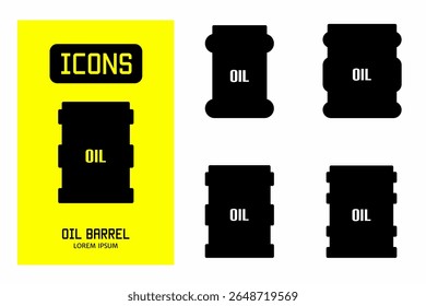 Ícone de barril de petróleo. Ilustração vetorial de coleção de ícones para negócios. Design de ícone preto.