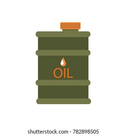 Oil barrel icon. Barrel of oil, oil container. Vector illustration in a flat style.