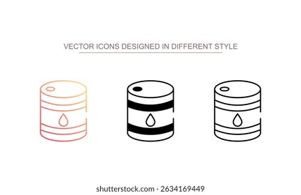 Oil Barrel icon design with white background stock illustration