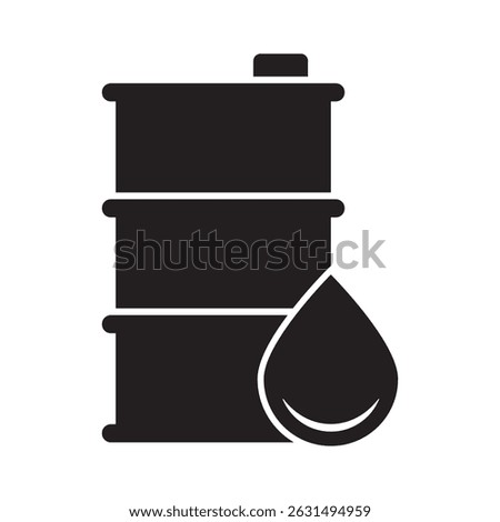Oil barrel icon with a drop icon.