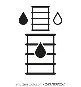 Oil Barrel Icon with Droplets. Vector illustration. EPS 10.