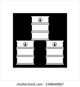 Oil Barrel Icon, Oil Drum Vector Art Illustration