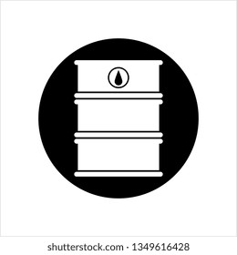 Oil Barrel Icon, Oil Drum Vector Art Illustration