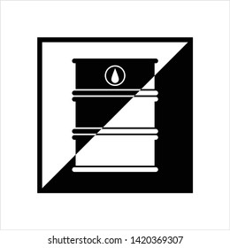 Oil Barrel Icon, Oil Drum Vector Art Illustration
