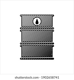 Icono de barril de aceite, Ilustración de arte del vector del tambor de aceite