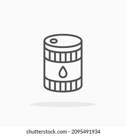 Oil Barrel icon. Editable Stroke and pixel perfect. Outline style. Vector illustration. Enjoy this icon for your project.