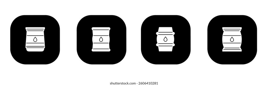 Oil barrel icon in flat. A oil barrel icon design. Stock vector.