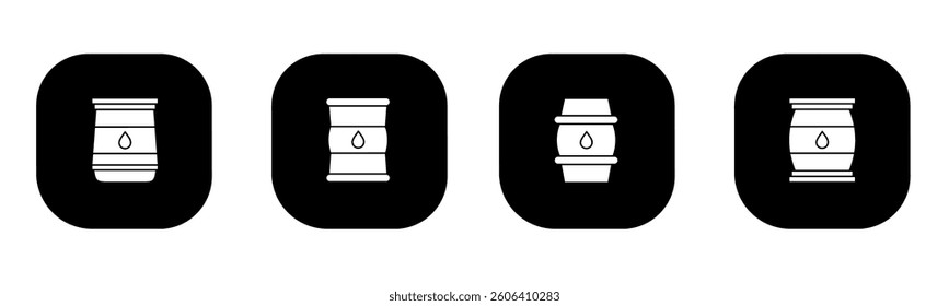 Oil barrel icon in flat. A oil barrel icon design. Stock vector.