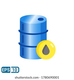 oil barrel icon in flat style. vector illustration for graphic design, website, UI isolated on white background. Editable color. EPS 10