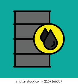 Oil with barrel icon for forex trading, stock exchange and crypto price analysis.