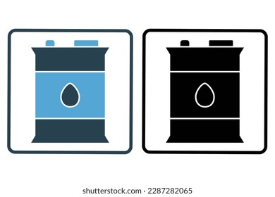 Oil barrel icon illustration. icon related to industry. Solid icon style. Simple vector design editable