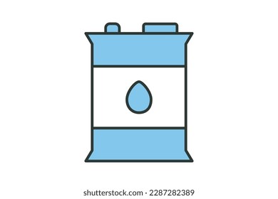 Oil barrel icon illustration. icon related to industry. Two tone icon style. Simple vector design editable