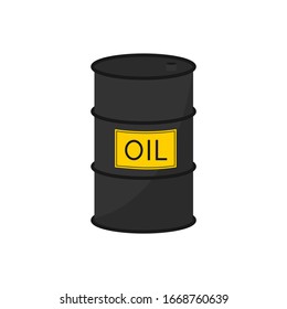 Oil barrel icon isolated on white background. Flat design. Vector illustration. 