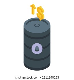 Oil barrel icon isometric vector. Fuel petrol. Drum petroleum