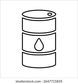 Ícone de barril de petróleo, gráficos de vetor de linha