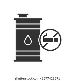 Oil Barrel Icon - No Smoke Warning Icon