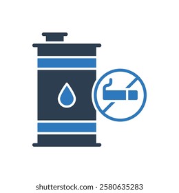 Oil Barrel Icon - No Smoke Warning Icon