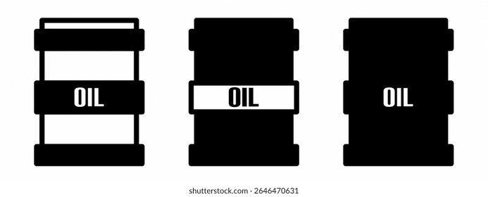 Oil barrel icon on white background. Vector logo oil barrel illustration.