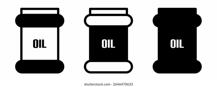 Ícone de barril de óleo sobre fundo branco. Ilustração do barril de óleo do logotipo do vetor.