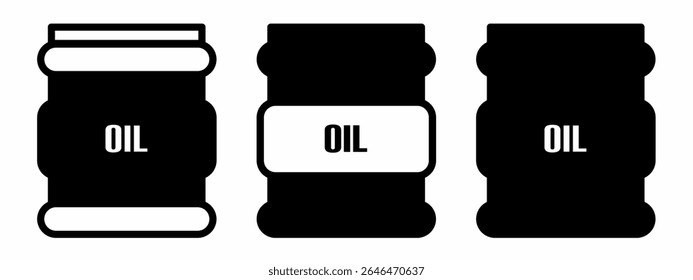 Ícone de barril de óleo sobre fundo branco. Ilustração do barril de óleo do logotipo do vetor.