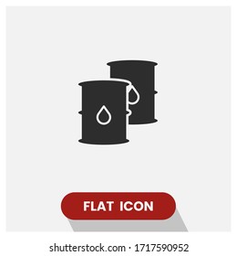 Oil barrel icon. Petrol symbol. Simple and modern flat vector illustration for web site or mobile app.