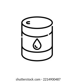 Oil barrel icon. Pixel perfect, editable stroke 