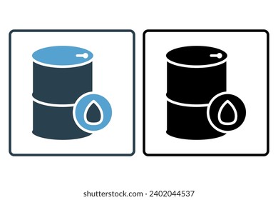 icono del barril de petróleo. icono relacionado con la energía y el desarrollo tecnológico . estilo de icono sólido. Diseño de vector simple editable