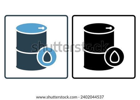 oil barrel icon. icon related with energy and technological development . solid icon style. Simple vector design editable