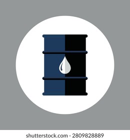 Oil barrel icon representing petroleum storage, industrial fuel containers, refinery operations, energy resources, warehouse logistics, manufacturing infrastructure, and commercial oil industry design applications.