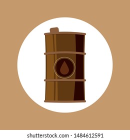 Oil Barrel icon or sign, vector illustration