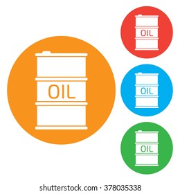 Oil Barrel icon or sign, vector illustration. color icon.