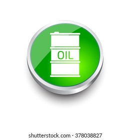 Oil Barrel icon or sign, vector illustration. green icon.
