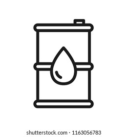 Oil barrel icon. Stroke outline style. Line vector. Isolate on white background.