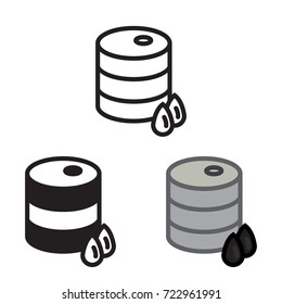 Oil barrel icon in three variations fuel icon. Vector.