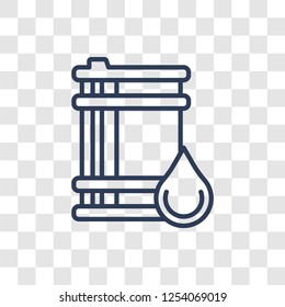 Oil barrel icon. Trendy linear Oil barrel logo concept on transparent background from Industry collection