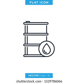 Öl-Fass-Symboldesign-Vorlage für Vektorgrafiken. Bearbeitbarer Stroke