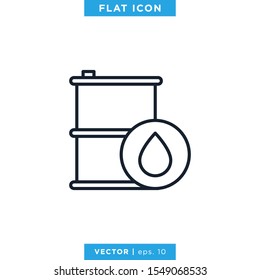 Oil Barrel Icon Vector Design Template. Editable Stroke