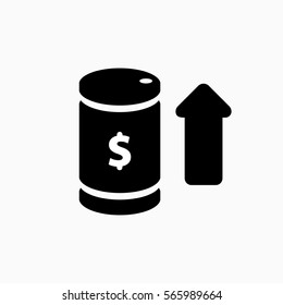 Oil barrel icon vector illustration for oil price forecast presentation.