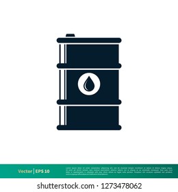 Oil Barrel Icon Vector Logo Template Illustration Design EPS 10.