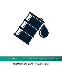 Oil Barrel Icon Vector Logo Template Illustration Design EPS 10.