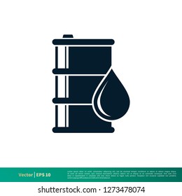 Oil Barrel Icon Vector Logo Template Illustration Design EPS 10.