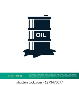Oil Barrel Icon Vector Logo Template Illustration Design EPS 10.