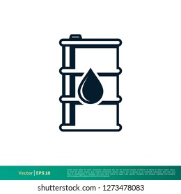 Oil Barrel Icon Vector Logo Template Illustration Design EPS 10.