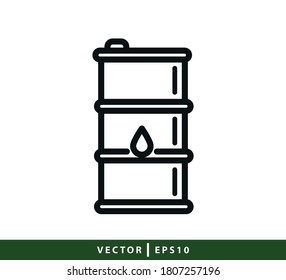 Oil barrel icon vector logo flat style illustration
