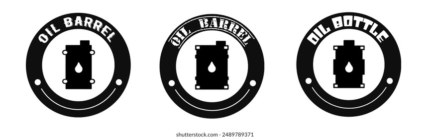 Vector del icono del barril de aceite. Diseño de logotipos para empresas. Vector estándar.