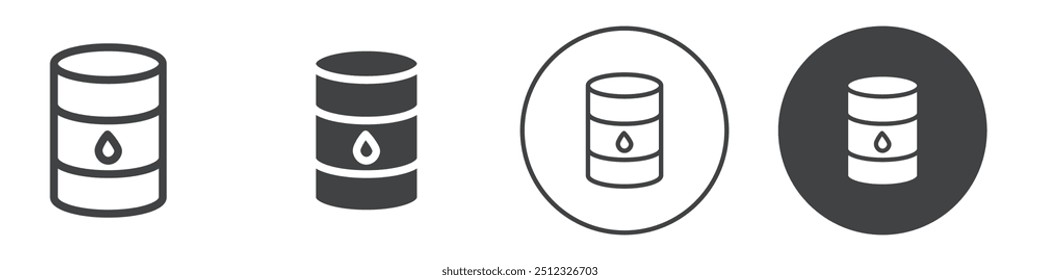 Oil barrel icon Vector logo outline