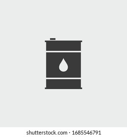 Oil Barrel Icon. Oil Barrel Vector On Gray Background