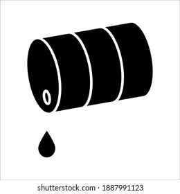 oil barrel icon vector sign symbol isolated on white background. color editable
