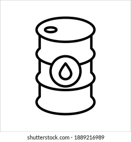 oil barrel icon vector sign symbol isolated on white background. color editable